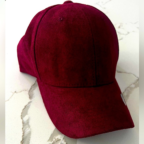 Burgundy Suede Cap - Picture 1 of 5